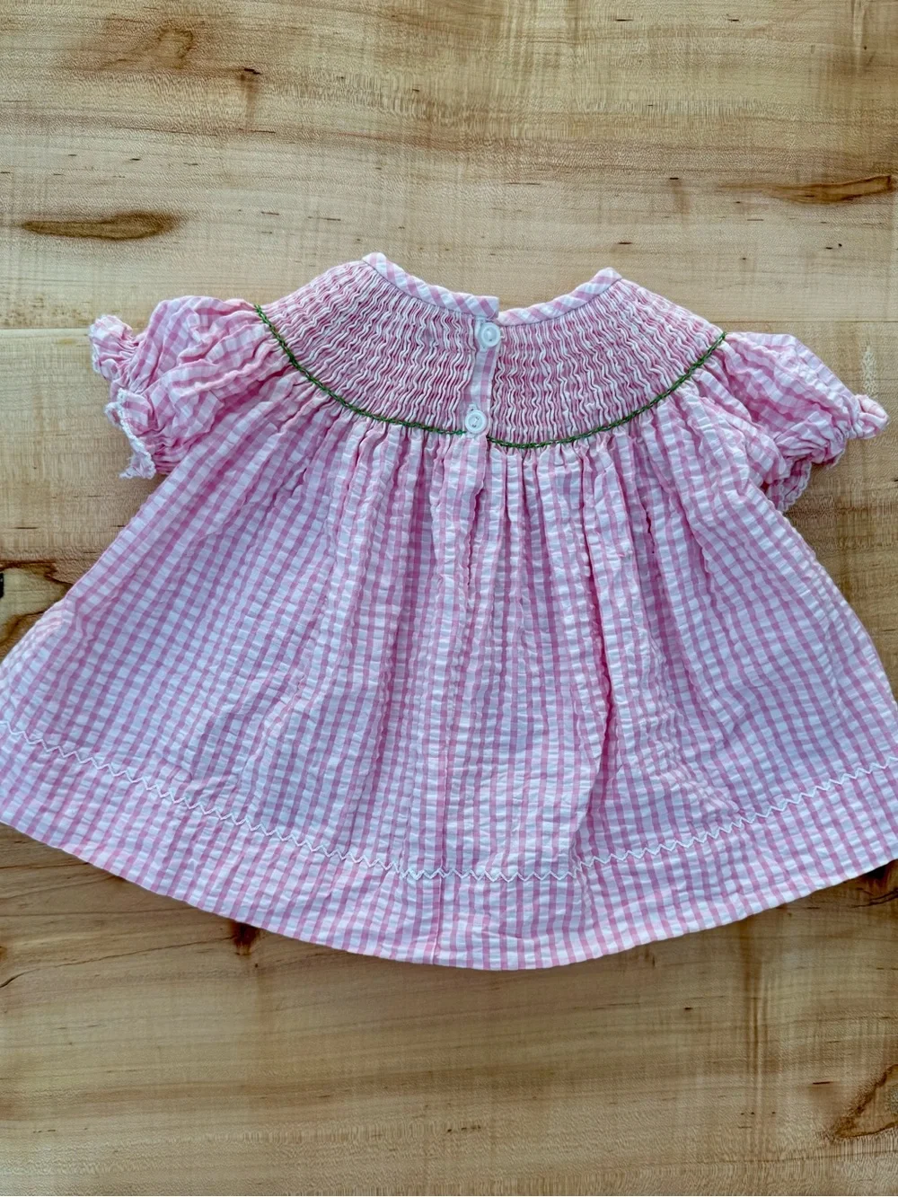 Southern Smocked Company Bunny Smocked Dress 6M | Easter Pink Gingham Outfit - Picture 5 of 5